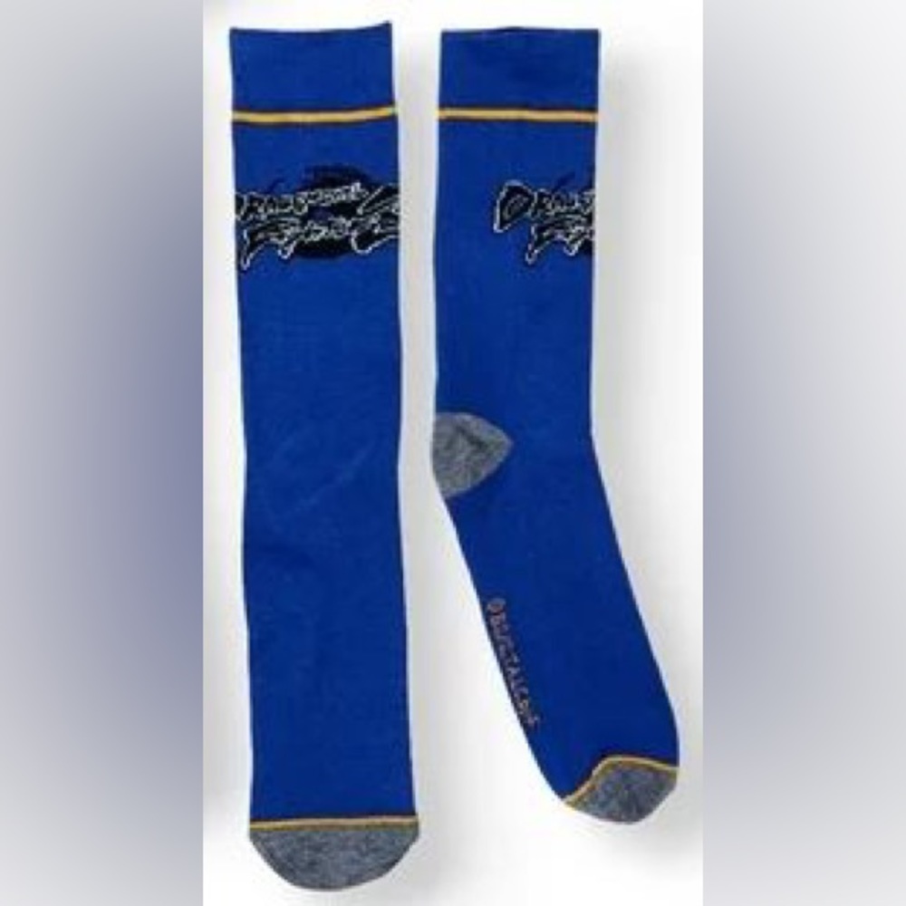🐉 [2/$25] BIOWORLD DRAGON BALL FIGHTER Z BLUE CREW SOCKS - MEN'S SHOE SIZE 8-12